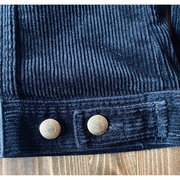 Vintage Lauren Jeans Co Ralph Lauren Black Corduroy Trucker Jacket Women Size M - Picture 10 of 16